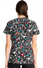 *VENTE FINALE CK671 - Cherokee Prints V-Neck Knit Panel Top in Scroll For It