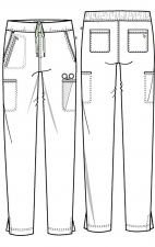 CK140A Pantalon taille moyenne à jambe fuselée et cordon de serrage - Cherokee Euphoria