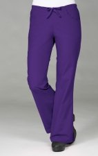 9026 Maevn CORE - Half Back Elastic & Drawstring Flare Pant - Purple