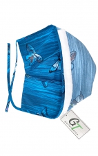 GTCP Zinnia Stretch Scrub Caps - Impression: Blue Butterflies