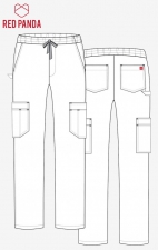 8206 - Red Panda - Pantalon cargo à 10 poches élastiqué pour homme
