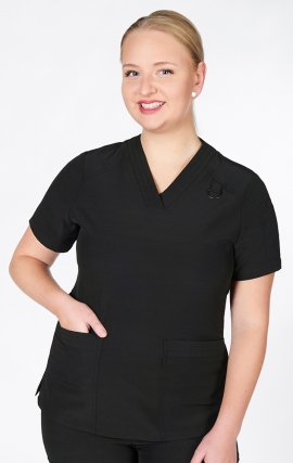 T8010 The DeeDee - Ridiculously Soft Mentality by MOBB - V-neck Top With Three Pockets