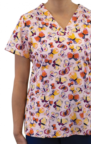 1767 Maevn V-Neck Print Top - Candy of Butterfly