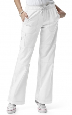 5214 WonderWink Four-Stretch Cargo Scrub Pants - White