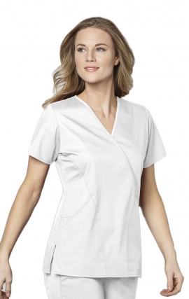 102 WonderWork Mock Wrap Scrub Top