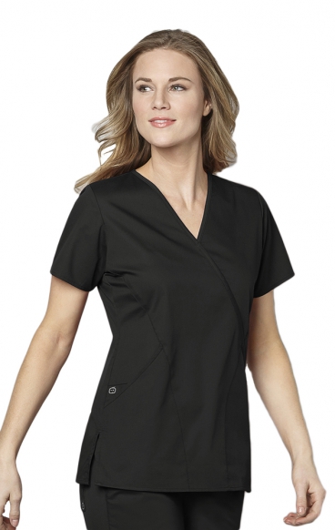 *VENTE FINALE M 102 WonderWork Haut d’uniform Mock Wrap 