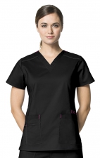 6108 WonderFlex Verity Stretch V-neck Scrub Tops - Black