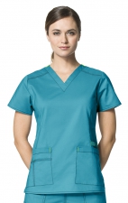 6108 WonderFlex Verity Stretch V-neck Scrub Tops - Real Teal