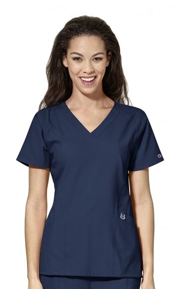 *FINAL SALE S 6155 W123 by WonderWink - Women's Stylized V-neck Top