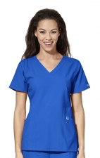 6155 W123 by WonderWink - Women's Stylized V-neck Top