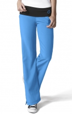 5514 WonderWink Four-Stretch Knit Waist Yoga Scrub Pants - Malibu Blue