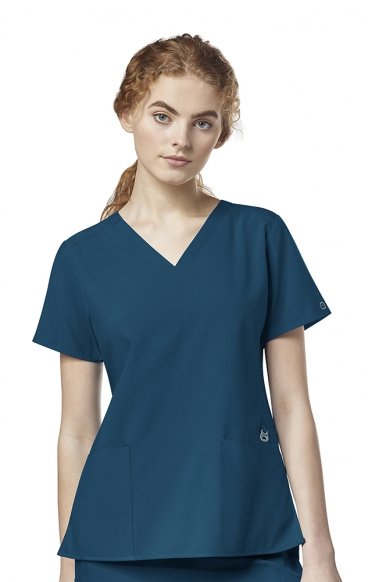 *FINAL SALE XS 6555 W123 by WonderWink - Flex Back Stylized V-Neck Scrub Top *FINAL SALE XS 6555 W123 by WonderWink - Flex Back Stylized V-Neck Scrub Top