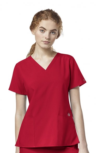 *FINAL SALE S 6555 W123 by WonderWink - Flex Back Stylized V-Neck Scrub Top