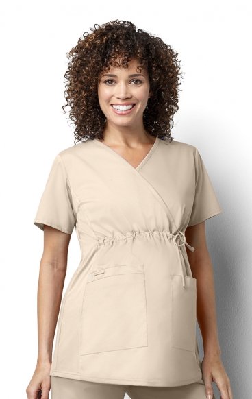 *FINAL SALE M 145 WonderWORK Maternity Mock Wrap Scrub Tops