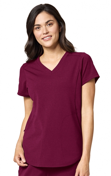 *FINAL SALE WINE 6199 WonderWink MOTO Women’s V-Neck Top