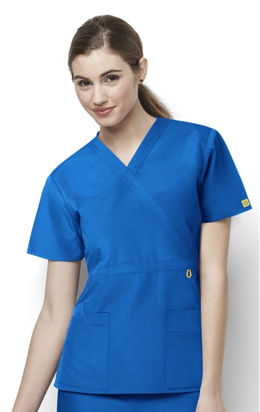 *FINAL SALE M 6056 Wonderwink Golf Mock Wrap Scrub Top