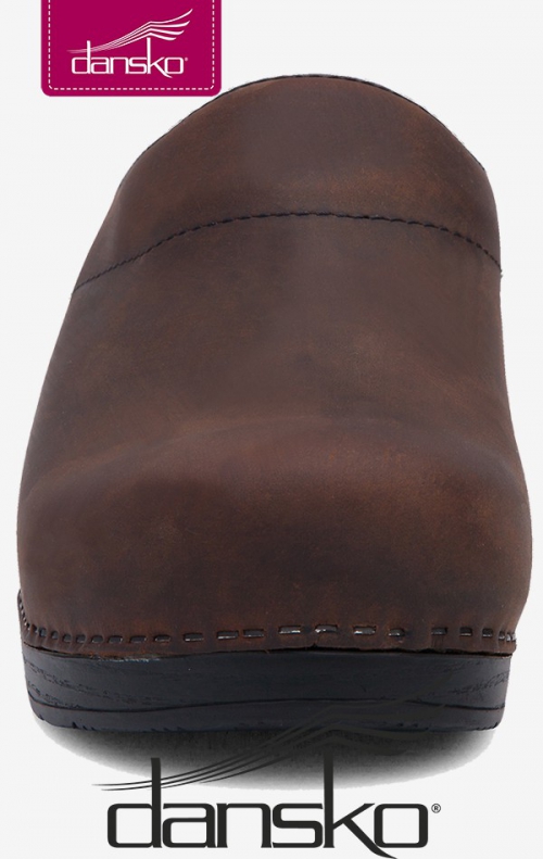 dansko brown oiled leather clogs