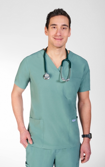 *VENTE FINALE M T7010 - Le Haut Alex pour Homme/Unisexe à col en V avec 3 Poches *VENTE FINALE M T7010 - Le Haut Alex pour Homme/Unisexe à col en V avec 3 Poches
