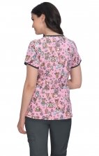 1017TKD Koi Tokidoki Eve Y-Neck Print Scrub Top - Kawaii Confections