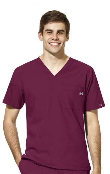 *FINAL SALE L 6355 W123 by WonderWink Men's V-Neck Scrub Top *FINAL SALE L 6355 W123 by WonderWink Men's V-Neck Scrub Top
