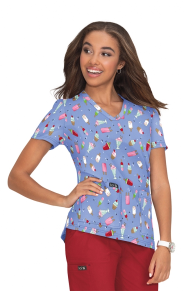 *FINAL SALE 384PR koi Basics Leslie Print Top - Sweet Tooth