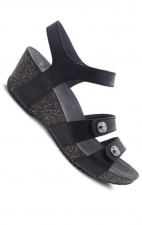 Savannah Black Waxy Burnished Women's Sandal by Dansko