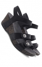 Savannah Black Waxy Burnished Women's Sandal by Dansko