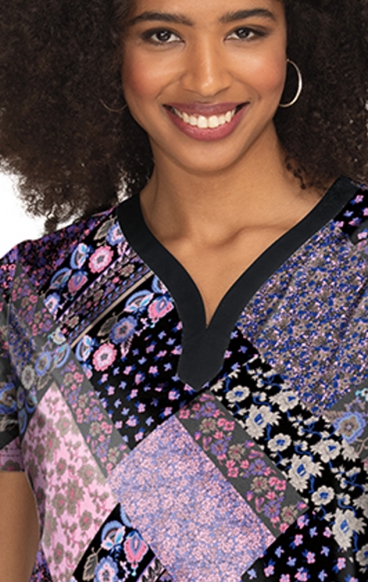 1055PR koi Stretch Haut d'Uniforme Imprimé Luisa - Meadow Patchwork