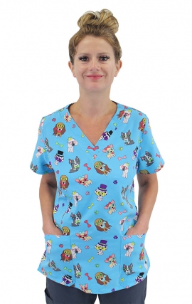 Pure Soft by Maevn Women's Curved V-Neck Scrub Top - Scrubs Direct