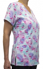 9810 Maevn Women's Printed V-Neck Top - Flamazing Floral