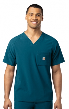 C12110 Carhartt Force® CROSS-FLEX Scrubs - V-Neck Tech Top