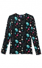 Zoe + Chloe Pawp Star Silky Printed Crew Neck