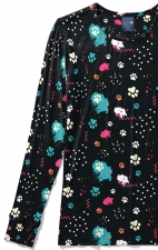 Zoe + Chloe Pawp Star Silky Printed Crew Neck