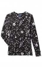 Zoe + Chloe Moody Blooms Silky Printed Crew Neck