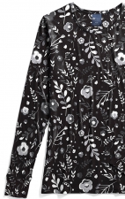 Zoe + Chloe Moody Blooms Haut a Manche Longue Imprimé Soyeux