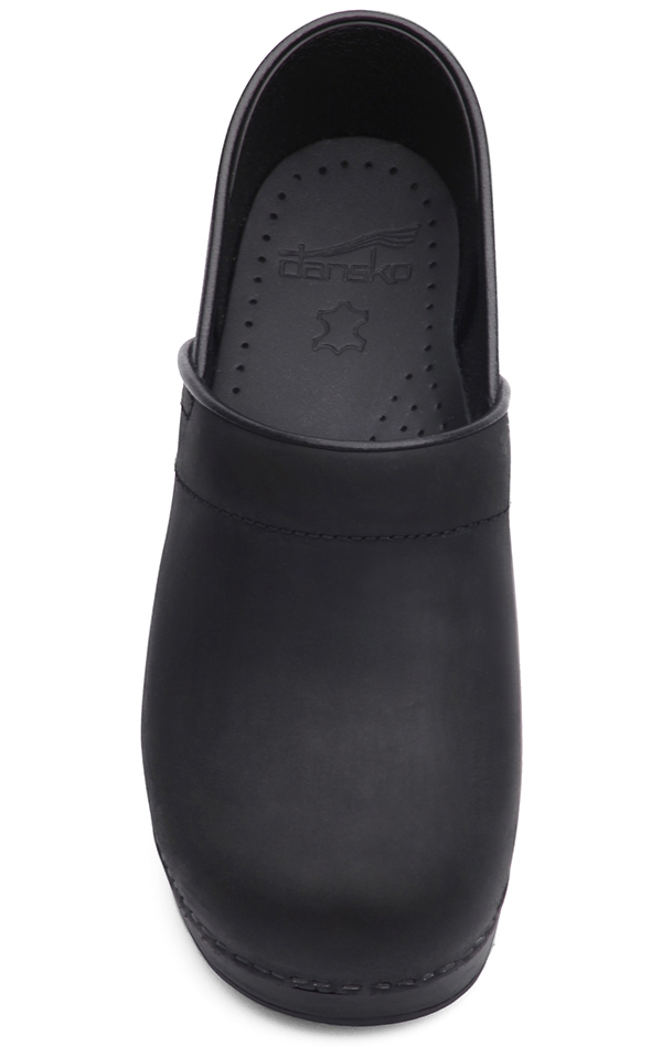 Professional Black Oiled Leather Clog by Dansko (Women's View 