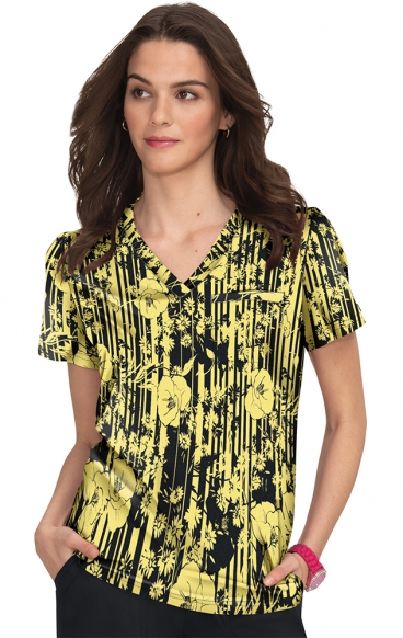 1078PR koi Lite Layla Print Scrub Top - Elegant Abstract