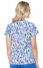 8564 Med Couture V-Neck Vicky Print Scrub Top - Watercolor Animal