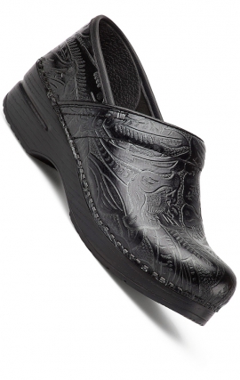 Le Professional par Dansko (aux femmes) - Black Tooled Leather