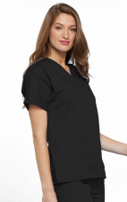 4700BKWM - Cherokee V-Neck Top in Black