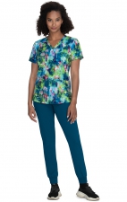 1079PR Planet koi Isla Print Top - Palm Oasis