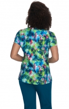 1079PR Planet koi Isla Print Top - Palm Oasis