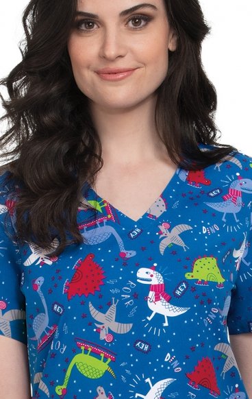 *FINAL SALE 384PR koi Basics Leslie Top - Holiday Dino *FINAL SALE 384PR koi Basics Leslie Top - Holiday Dino