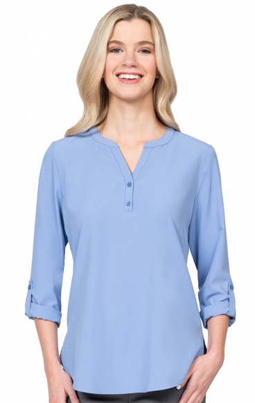 1035 Zavaté Hospitalité Blouse Extensible avec Manches 3/4 pour Roulé