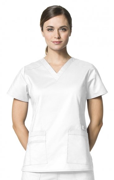 *VENTE FINALE TRUE WHITE 6108 WonderFlex Verity - Haut d’uniforme avec encolure en forme ‘’V’’