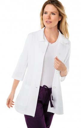 446 Koi Amber 3/4 Sleeve Women's Lab Coats - White