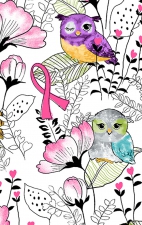*FINAL SALE V-Neck Knit Panel Top in Owl Be In The Garden - Cherokee iFlex