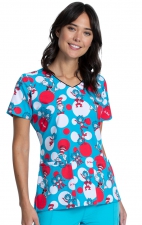 *FINAL SALE V-Neck Print Top in Spotting Trouble -  Cherokee Tooniforms