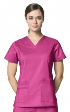 6108 WonderFlex Verity - Haut d’uniforme avec encolure en forme ‘’V’’ - Hot Pink