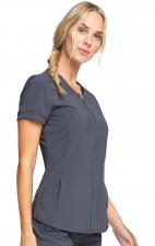 Zip Front V-Neck Top - Cherokee Infinity - Antimicrobial